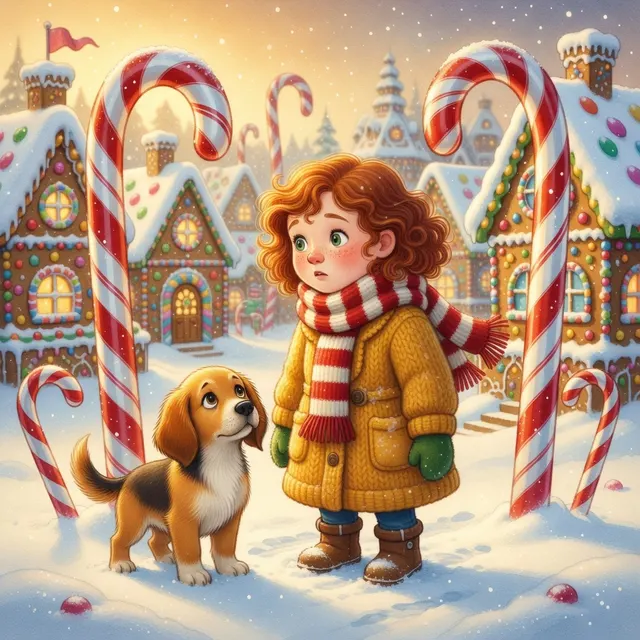 Sample page 6: Maya in her personalized Christmas story